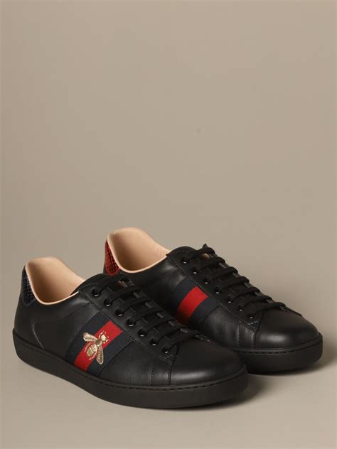 Men's Gucci Ace sneaker with Web in black leather 